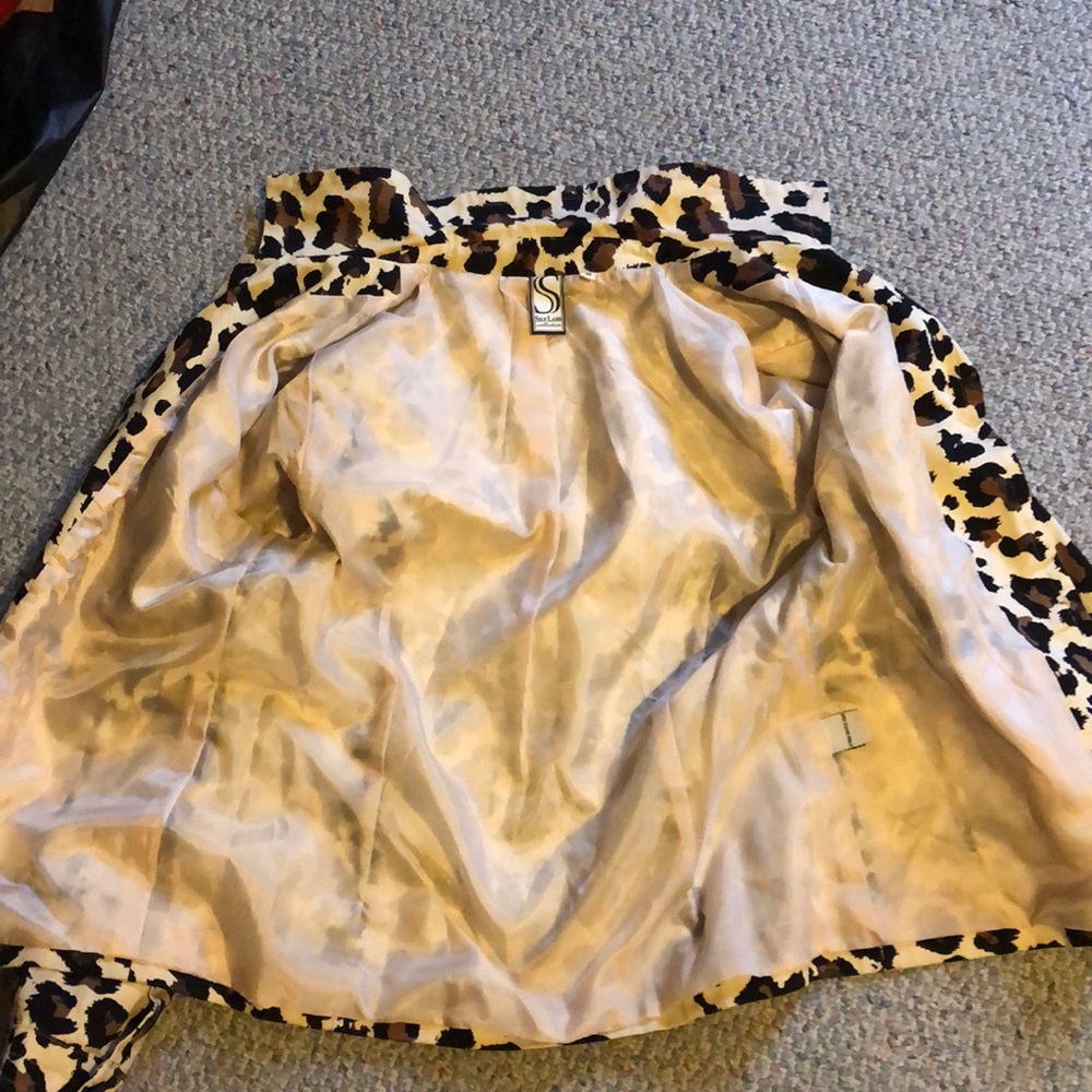 ๐ Silk land leopard print dress jacket small - Picture 3 of 8